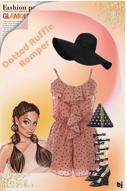 Dotted Ruffle Romper- Modna kombinacija