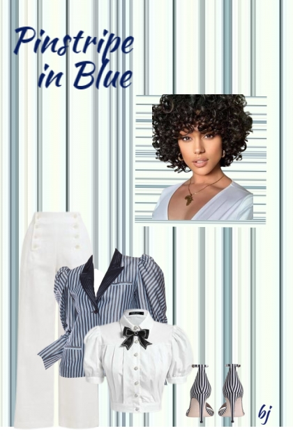 Pinstripe in Blue- Combinazione di moda