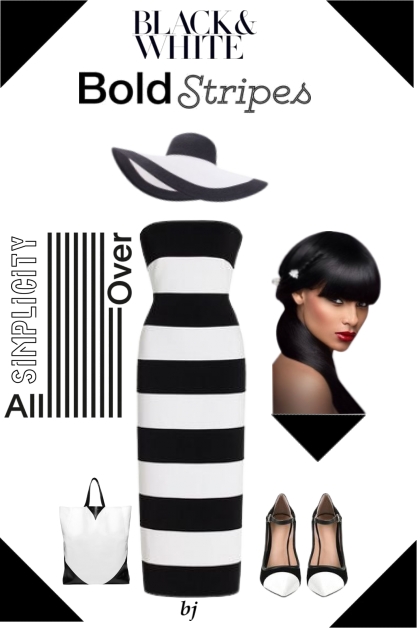 Black and White Bold Stripes- Модное сочетание