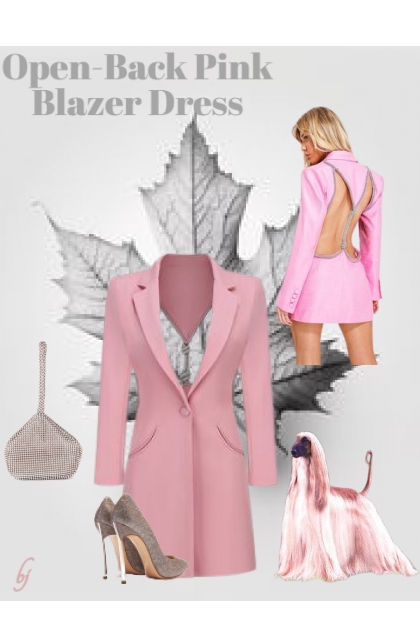 Open-Back Pink Blazer Dress