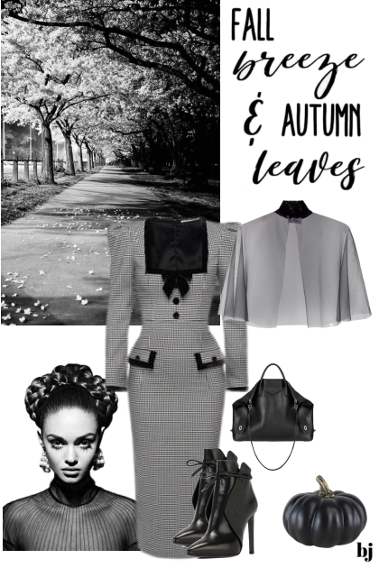 Fall in Black and White- combinação de moda