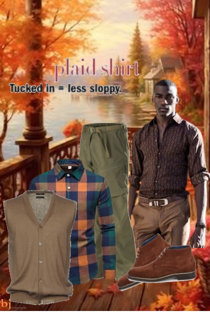 Tucked in Plaid Shirt- Модное сочетание