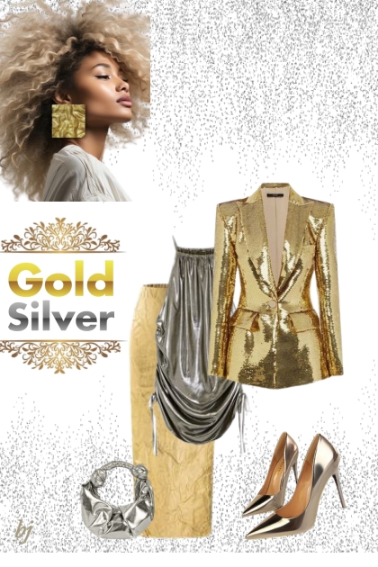 Gold and Silver Outfit- Modna kombinacija