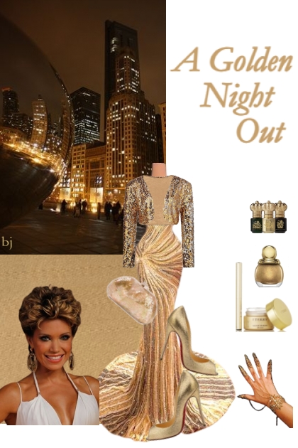 A Golden Night Out- combinação de moda