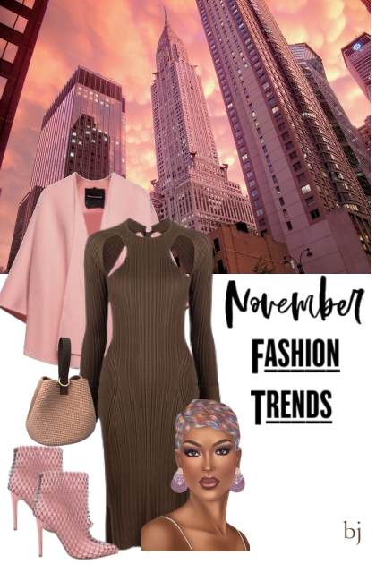 November Fashion Fiesta-Brown and Pink- Combinazione di moda