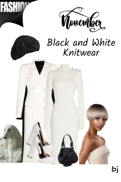 November Black and White Knitwear- Modna kombinacija