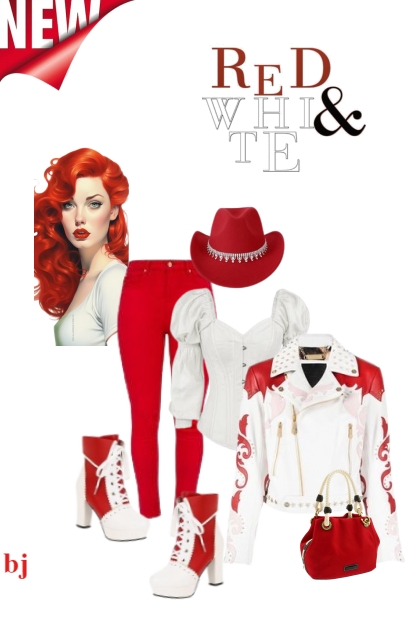 Red and White Outfit- Combinaciónde moda