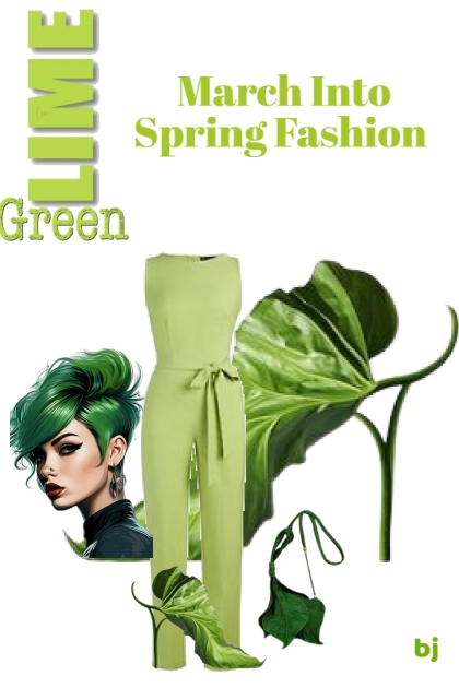 March Into Spring Fashion in Lime Green- Modna kombinacija
