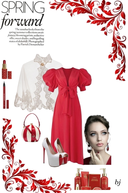 Spring Forward in Red and White- Fashion set