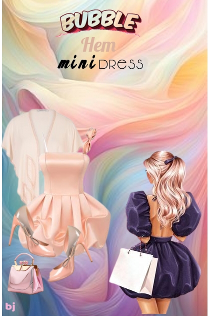 Bubble Hem Mini Dress- Combinaciónde moda