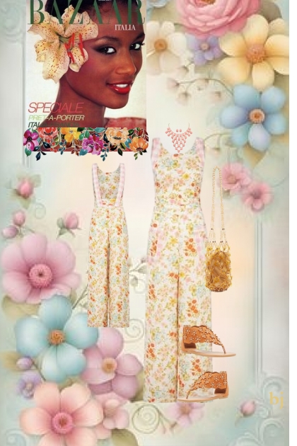 Floral Jumpsuit- Modna kombinacija