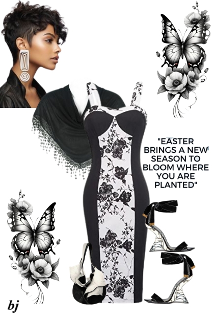 Black and White Easter Elegance- Модное сочетание