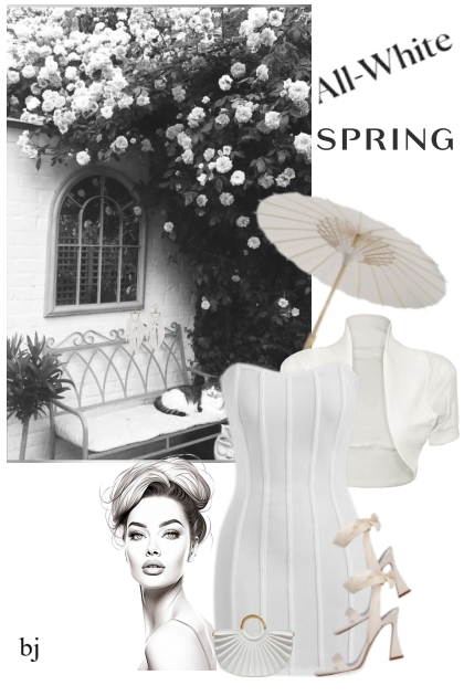 All-White Spring- Modna kombinacija