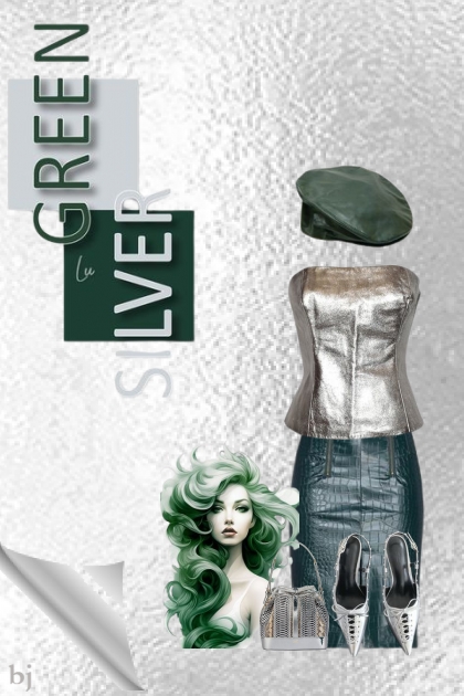 Green and Silver- combinação de moda