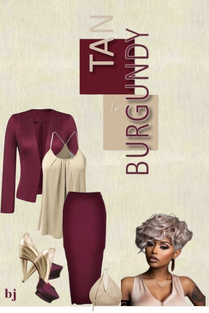 Tan and Burgundy- Fashion set