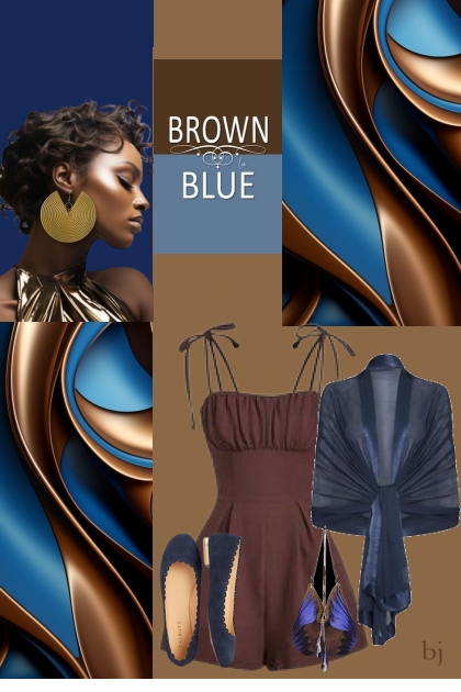 Brown and Blue- combinação de moda