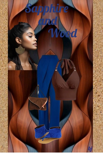 Sapphire and Wood 2- Combinazione di moda