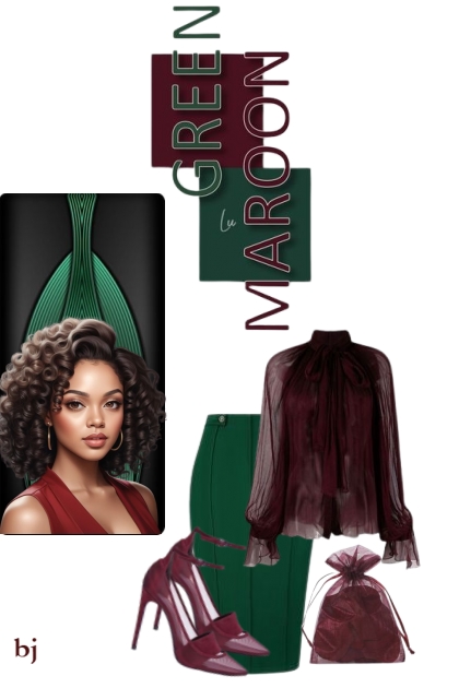 Green and Maroon- combinação de moda