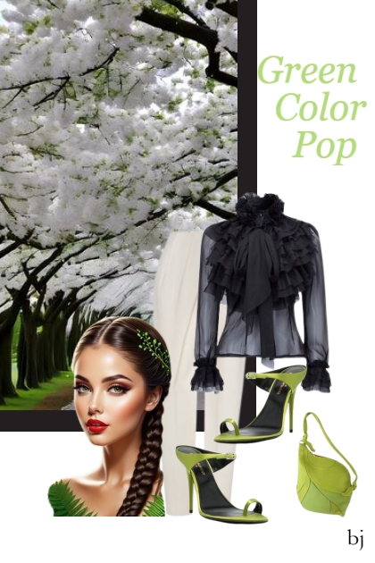 Green Color Pop- Модное сочетание