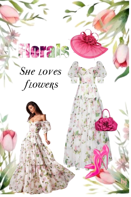 Floral--She Loves Flowers- Combinazione di moda