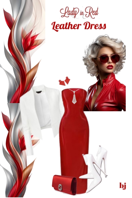 Lady in Red Leather Dress- Modekombination