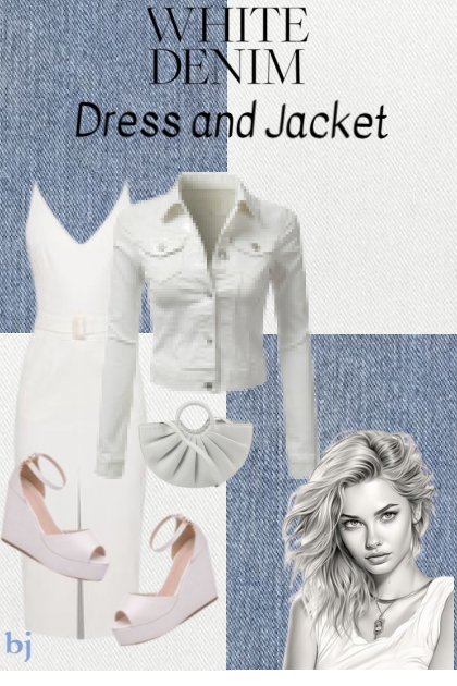 White Denim Dress and Jacket- Modekombination