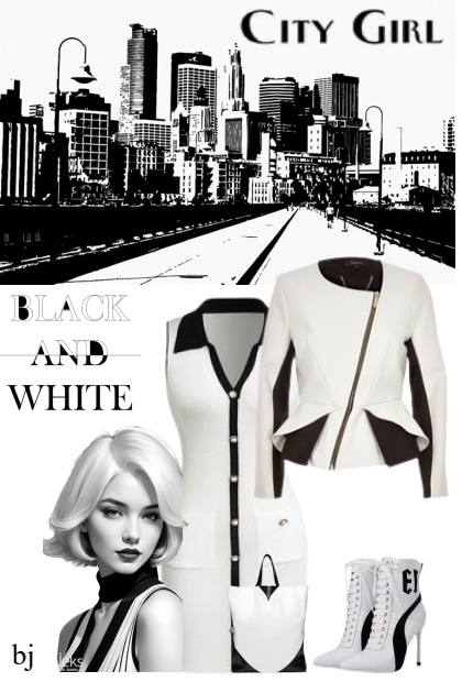 City Girl in Black and White- combinação de moda