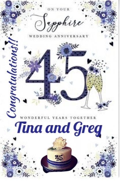 Happy Anniversary, Tina and Greg