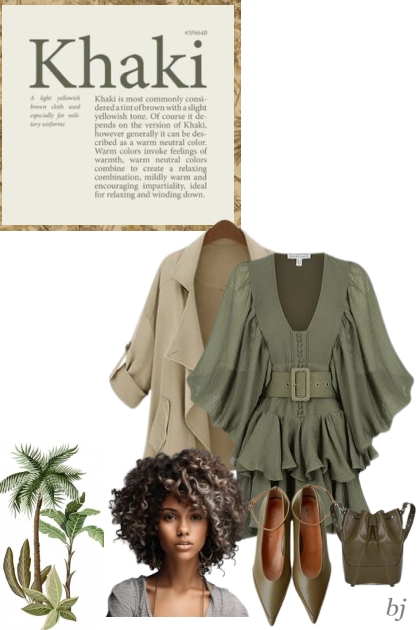 Fashionable Khaki Outfit- Модное сочетание