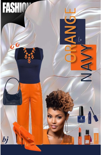 Orange and Navy- Modna kombinacija