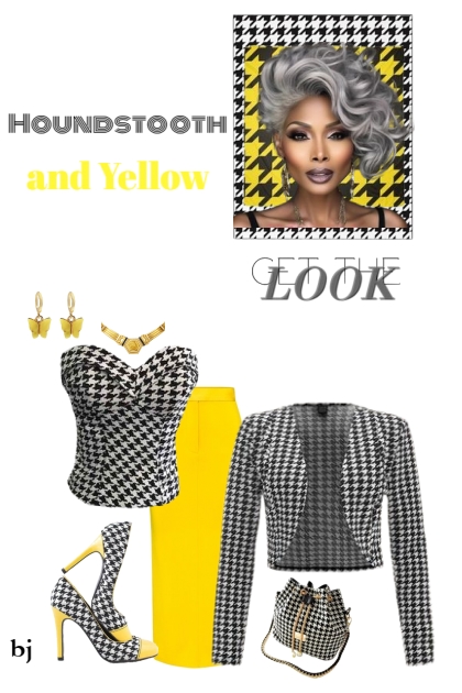 Houndstooth and Yellow- Combinaciónde moda