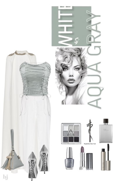 White and Aqua Gray- Fashion set