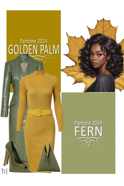 Pantone Fern and Golden Palm- Fashion set