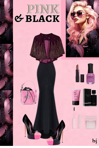 Pink and Black- combinação de moda