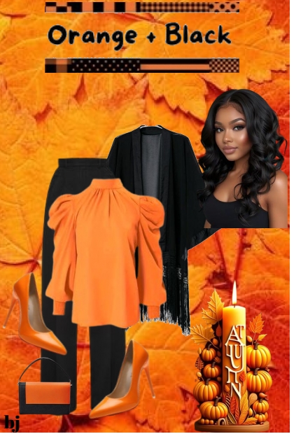 Orange and Black October- Combinazione di moda