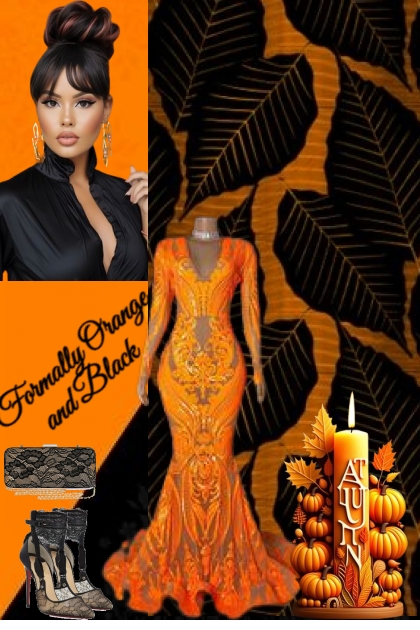 Formally Orange and Black- Fashion set