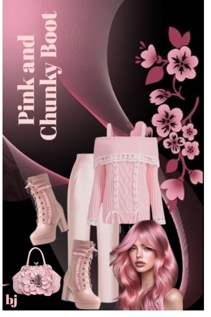 Pink and Chunky Boot- Fashion set