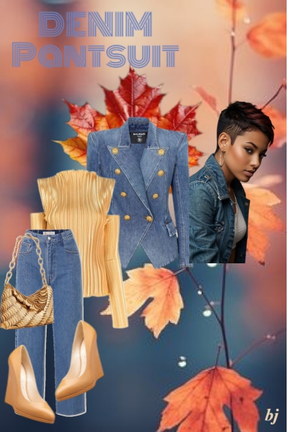 Denim Pantsuit- Fashion set