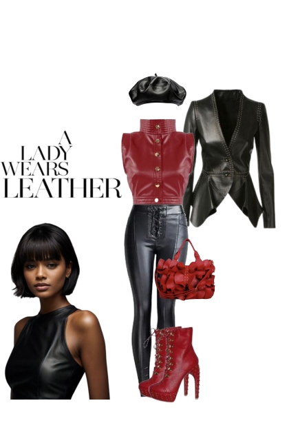 A Lady Wears Leather...- combinação de moda