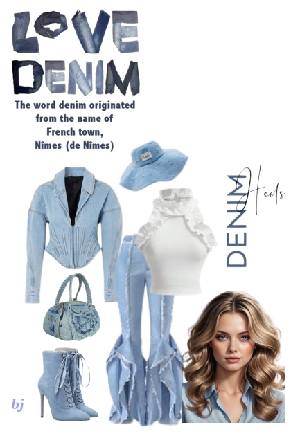 Love Denim....- combinação de moda