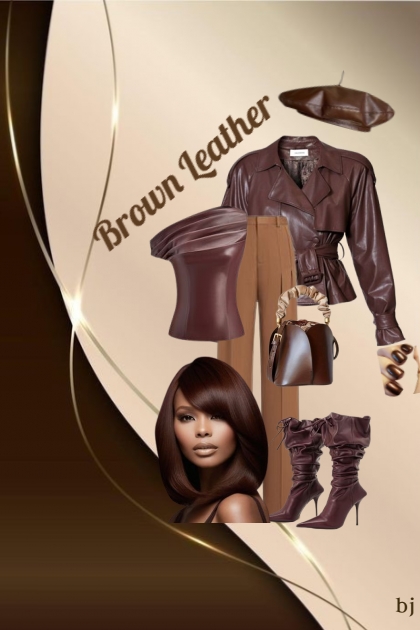 Brown Leather- combinação de moda