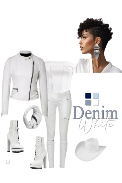 Denim in White- Combinaciónde moda