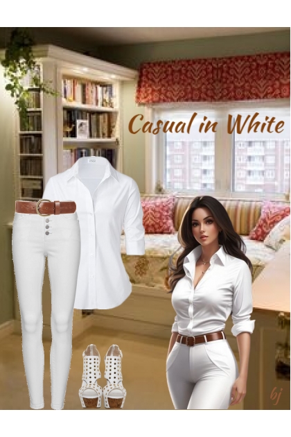 Casual in White- combinação de moda