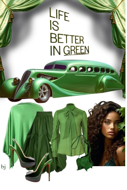 Life is Better in Green- Modna kombinacija