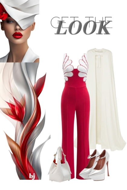 Red and White Jumpsuit