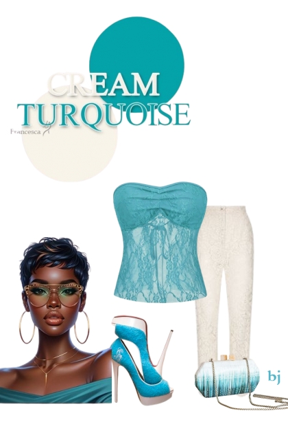 Cream and Turquoise
