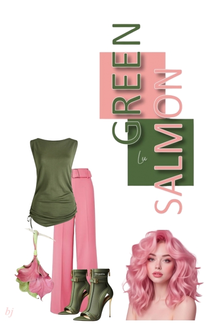 Green and Salmon- Modna kombinacija