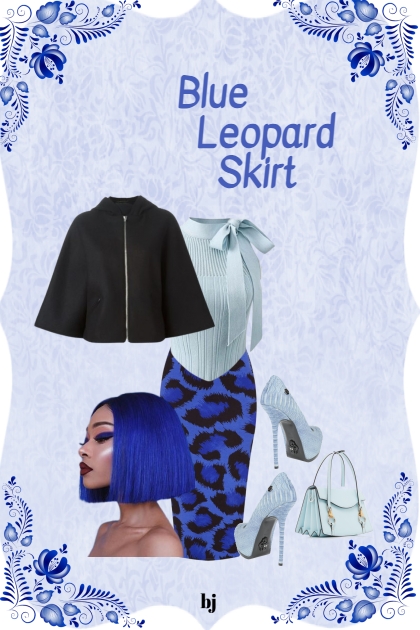 Blue Leopard Skirt