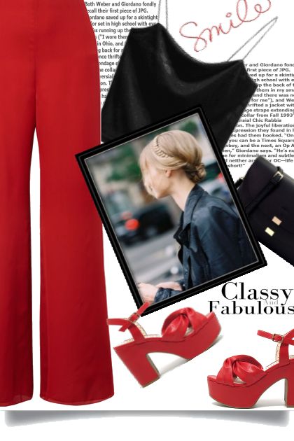 Red-black combination- combinação de moda