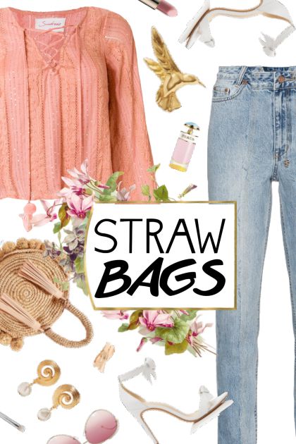 straw bags- Modna kombinacija